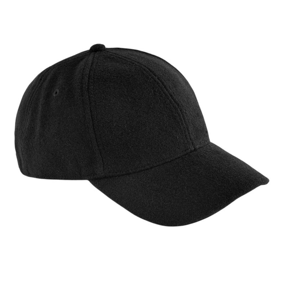 Beechfield 6 Panel Wool Blend Cap / Black